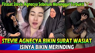 Merinding! Inilah Firasat STEVIE AGNECYA Sebelum Berpulang, Sudah Ucapkan WASIAT Begini