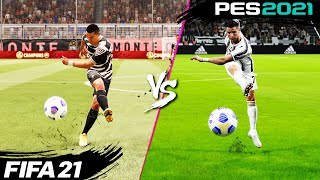 FIFA 21 против PES 2021: стрельба (дальние удары, точные удары, залпы, навесы и многое другое) 4K