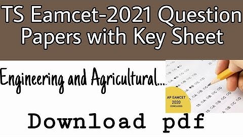 TS Eamcet 2021 Question Papers|With Key sheet|Download pdf. #bsstudiestelugu