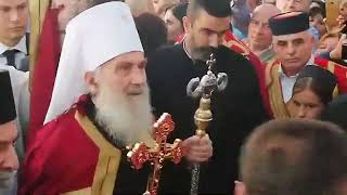 Orthodox Patriarch of Belgrade arrives in Podlastva Monastery, Montenegro
