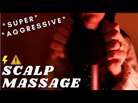 ASMR - FAST and AGGRESSIVE SCALP SCRATCHING MASSAGE | mic scratching with mic cover