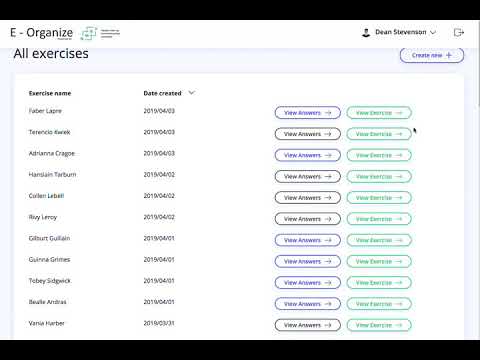 exercise management web application