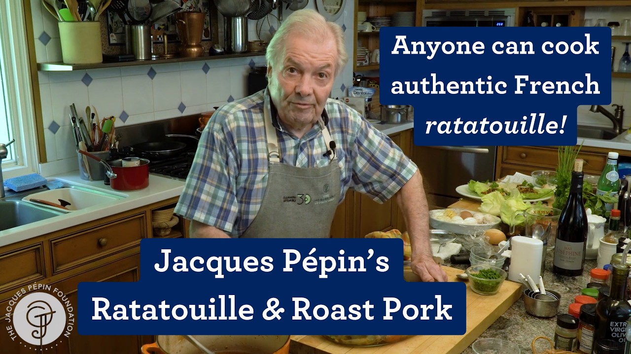 Jacques Pépin's Ratatouille & Roast Pork, on YouTube
