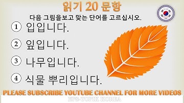 NEW EPS-TOPIK KOREA 2022 READING TEST 읽기 TEST | 20 QUESTIONS WITH AUTO FILL ANSWERS . FULL HD.