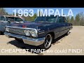 1963 IMPALA gets a CHEAP PAINT JOB! CHEAPEST PAINT and GUN we could FIND! How will the result LOOK?
