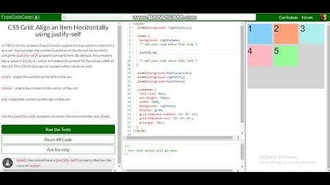 CSS Grid Align an Item Horizontally using justify self free code camp   Dani