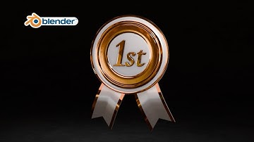 Modeling a golden & white Medal with Ribbon | Blender 4.3