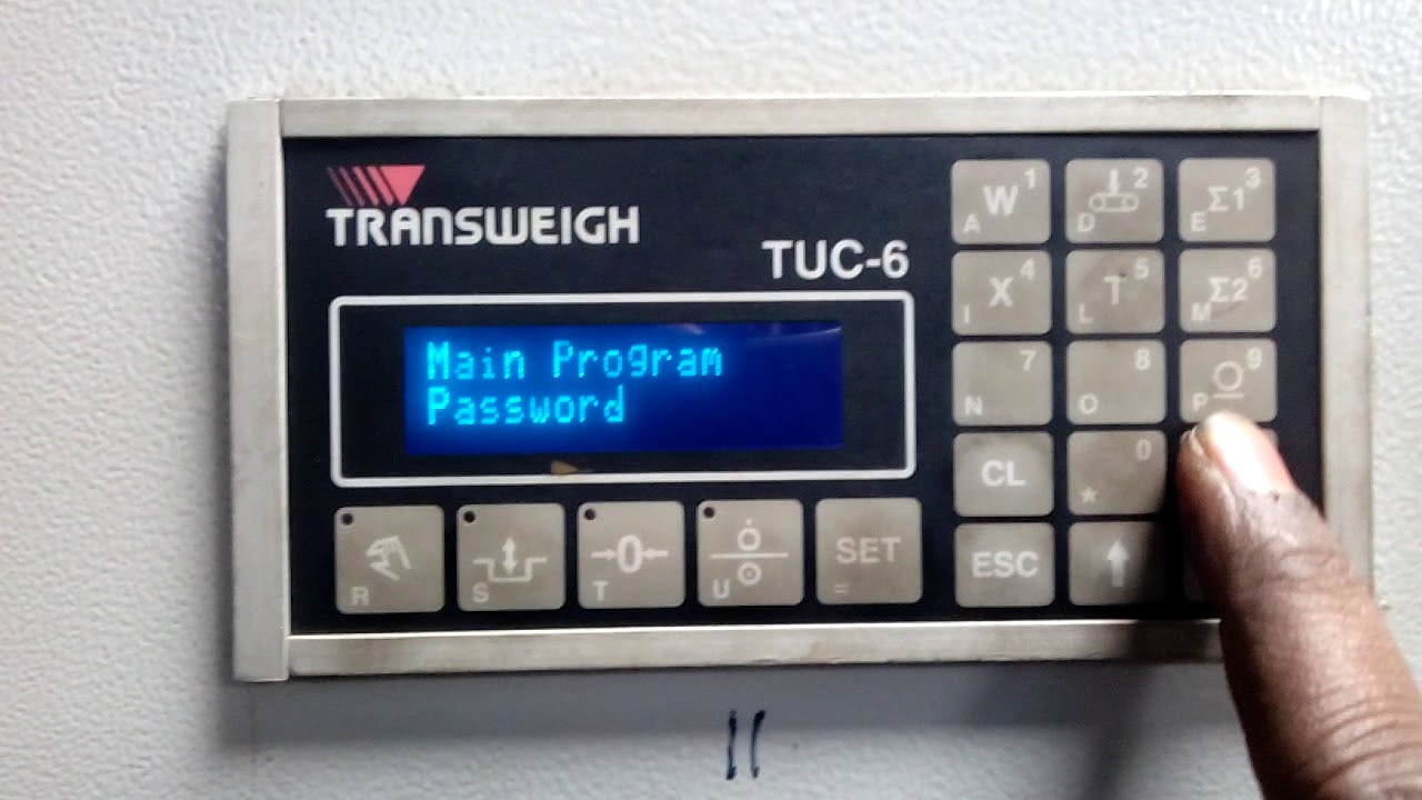 Transweigh Tuc6 Parameter Manual Youtube