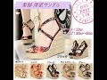 【B.I.J】新作 厚底 サンダル 花柄 プリント ストラップ ヒール高め ハイヒール 大きいサイズ ブラック 黒 1437