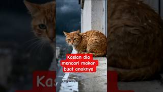 dia mencari makan untuk anaknya #shorts #kasihsayangibu #cat