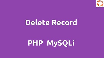 PHP MySQLi Delete Query