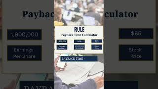 Make your money back! Check out the Rule #1 Payback Time Calculator #shorts