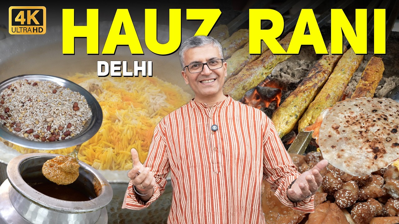Delhi Hauz Rani Non Veg Street Food Tour l Rotiwale + Chicken - Nahari + Keema + Kali Mirch + kabab