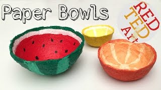 How to make a Bowl from Shredded Paper (DIY Watermelon Craft) screenshot 5