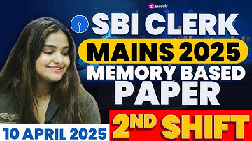 SBI CLERK MAINS 2025 2nd Shift Quant Exact Paper | SBI Clerk MAINS 2025 Quant Memory Based Paper
