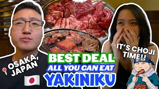 Best Yakiniku All You Can Eat in Osaka? | Exploring Kuromon Market | Japan travel food reaction vlog