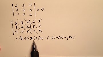 Solving Equations with Determinants, 3x3, Example 2