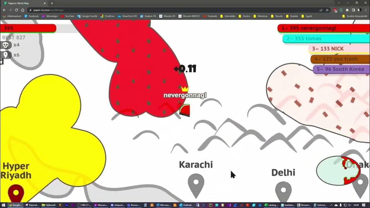 Paper.io 2 World Map whole map control timelapse YouTube