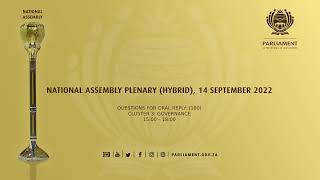 NATIONAL ASSEMBLY PLENARY (HYBRID), 14 September 2022.