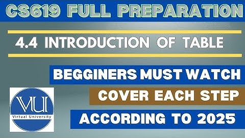 CS619 Lecture 4.4 |HTML Table Full Tutorial | Exercises 4.1 to 4.6 | Virtual University Project 2025