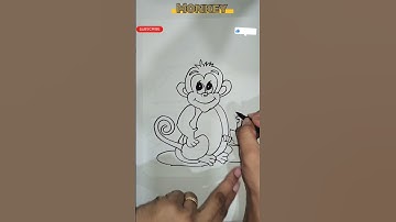 How to draw a cute Monkey for kids - Easy Step by step #monkey #monkeyvideo #drawingforkids #shorts