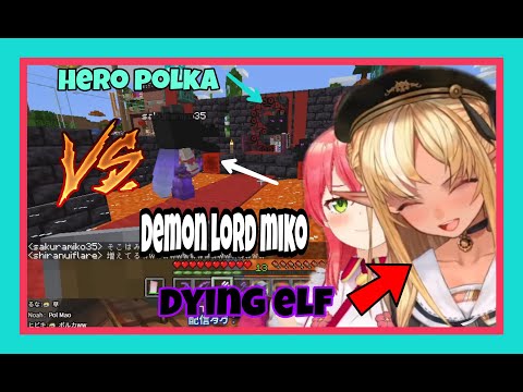 Shiranui Flare dying from laughter while commenting Hero Polka VS Demon Lord Miko [Hololive/Eng Sub]