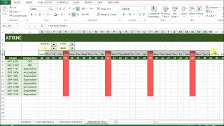 Attendance Register In Excel | Database | Mark Attendance | Attendance Database | Attendance View