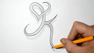 Letter K And Heart Combined - Tattoo Design Ideas For Initials