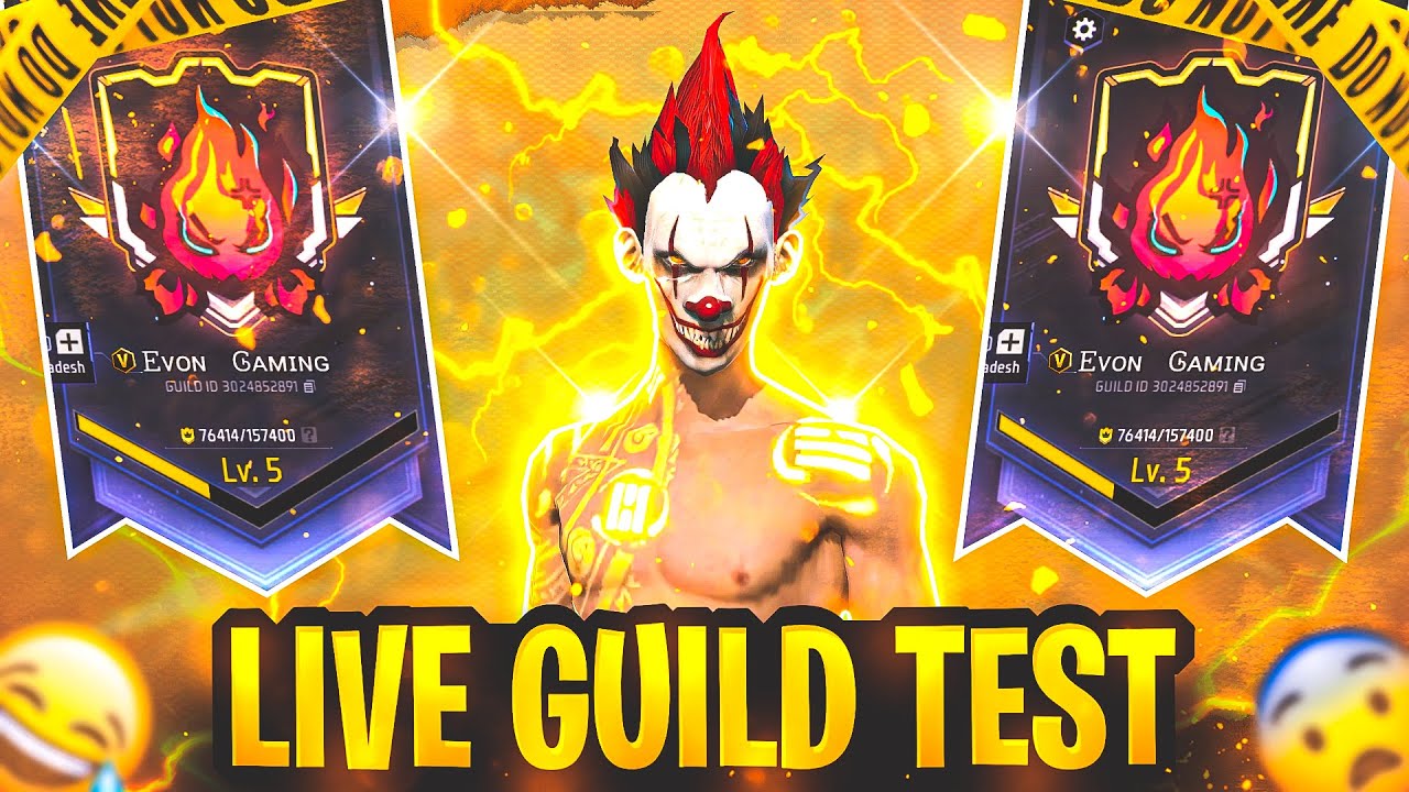 GUILD TEST ON LIVE FF | LIVE CUSTOM ROOM GIVEAWAY | FF LIVE TEAM CODE ...