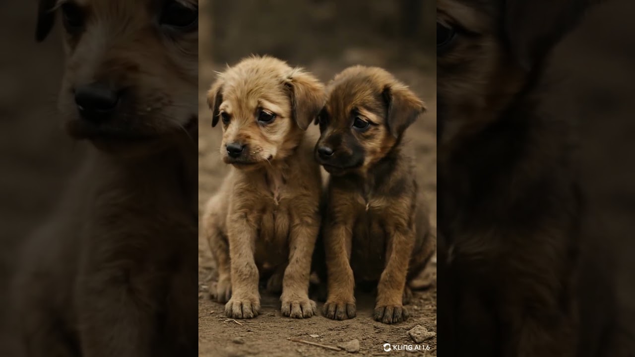 Little poor puppy wandering in street 
