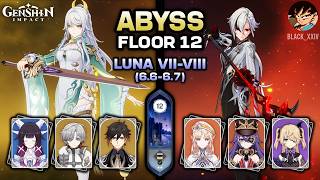 Zibai C1 x Arlecchino C0 🌀 ABYSS Floor 12 (6.6 - 6.7/Luna VII - VIII) | Genshin Impact (ITA)