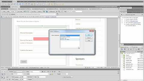 MU130 - Login Part 05 - Dreamweaver CS5.5 - Setting up a database connection
