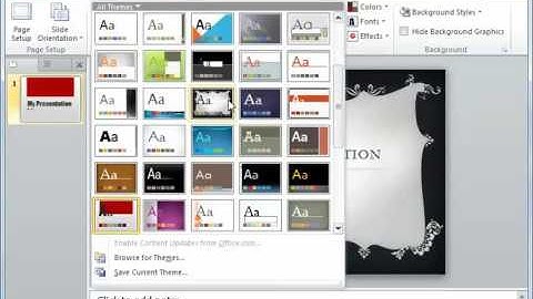 PowerPoint 2010 Applying a theme colour