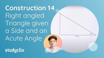 14. Maths Construction 14 -  Right angled triangle given one side and one acute angle; Leaving Cert