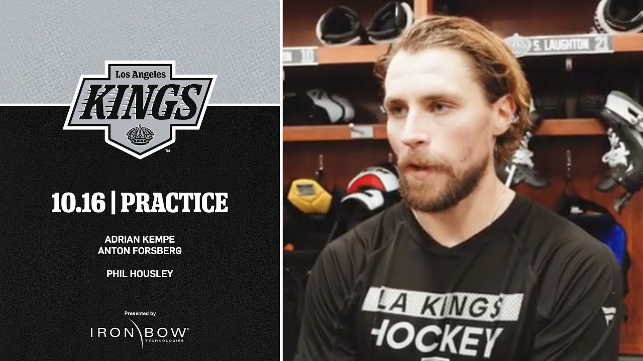 MEDIA: Adrian Kempe, Anton Forsberg, and Phil Housley | 10.16.26 Practice in LA