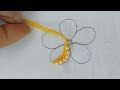 Making flower with pearl embroidery designs step by step