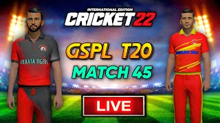 Gspl Match 45 :- Bangalore Bulls Vs Kolkata Tigers T20 Match Live
