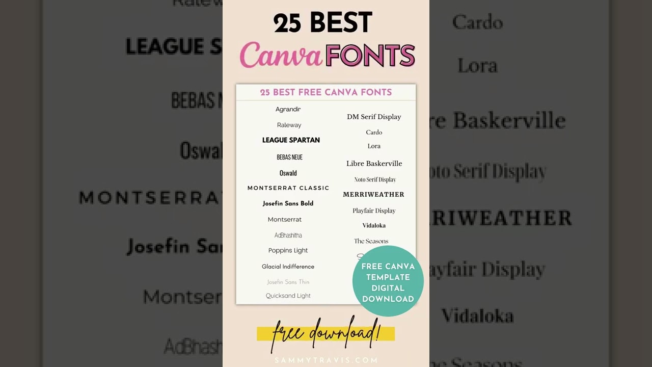 Best Free Canva Fonts List FREE Canva Template Download 