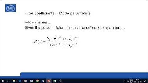 Presentation 25: From filter coefficients to mode parameters