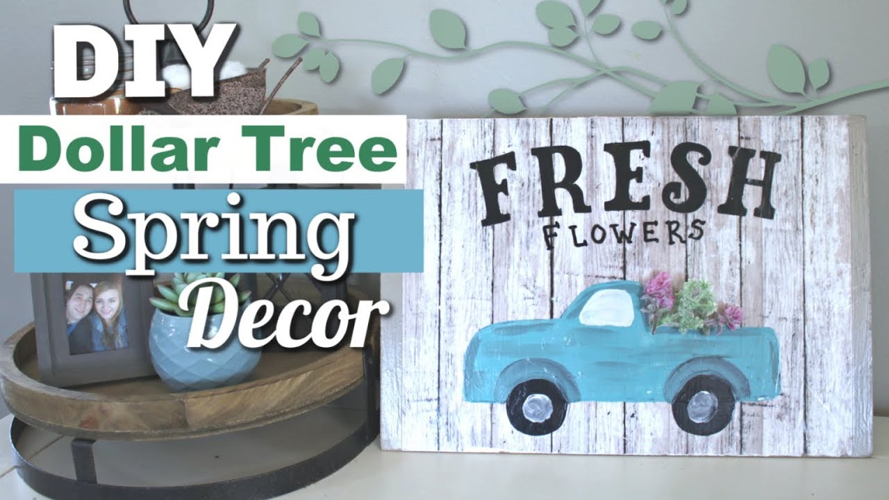 DIY Farmhouse Spring Decor | Dollar Tree Spring Decor DIY | Krafts by ...