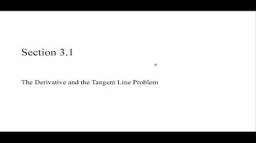 3.1: The Derivative and the Tangent Line Problem