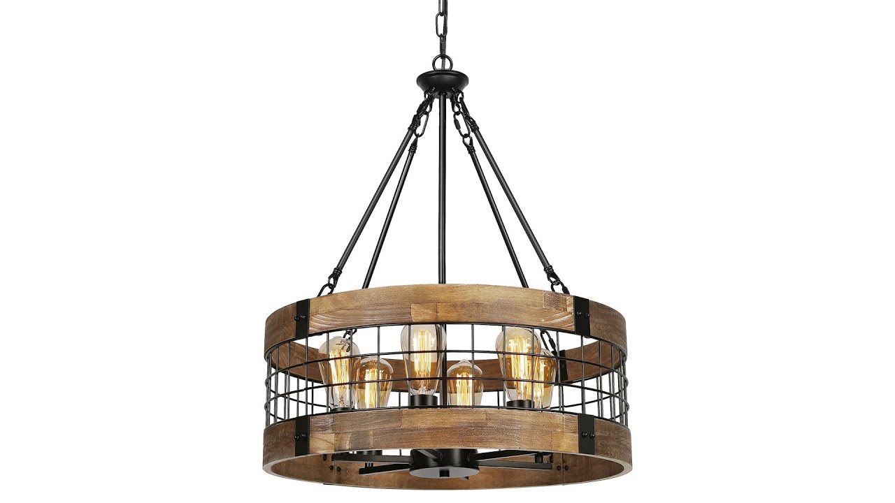 6Light Rustic Chandelier Installation tutorial (HAT915) YouTube