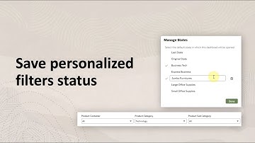 Save personalized filters status in Oracle Analytics