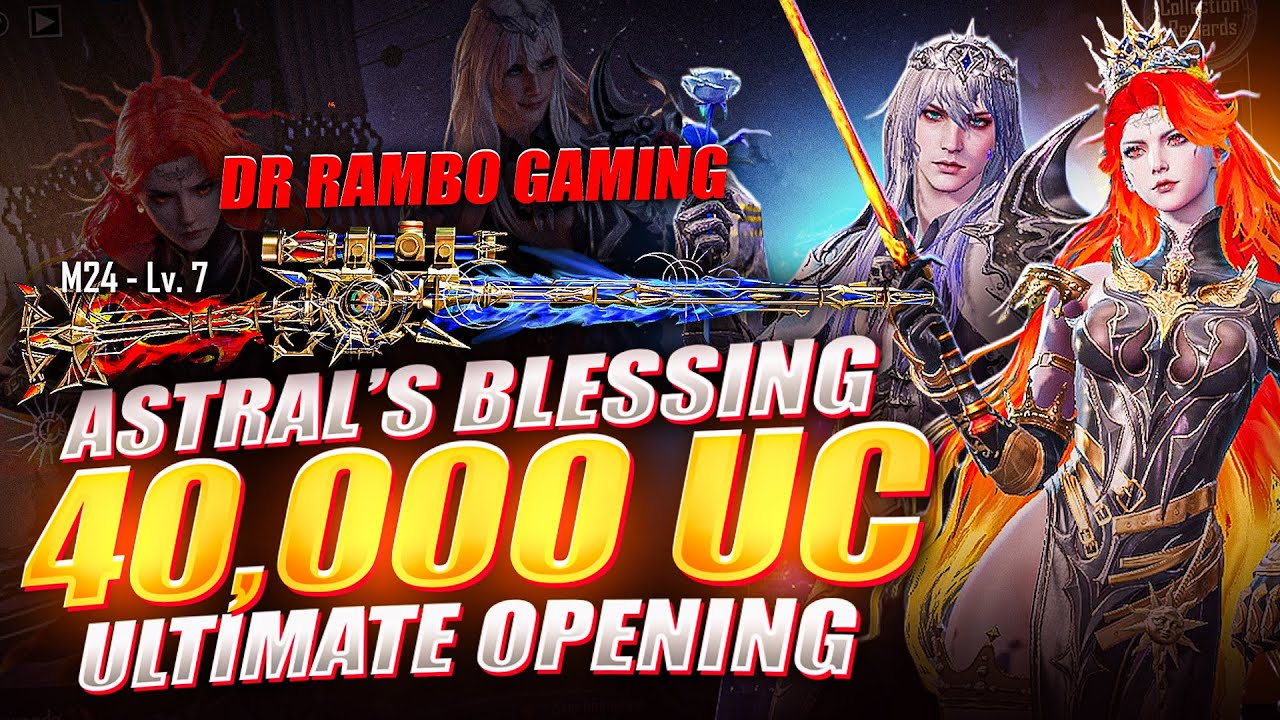 PUBG Mobile The Astral’s Blessing Lucky Spin Openings  + Maxing M24 (level 7) 40,000 UC 🔥 || Rambo