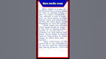 mass media essay in english | essay on Mass media #essay #essaywriting #massmedia