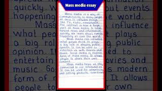 mass media essay in english | essay on Mass media #essay #essaywriting #massmedia