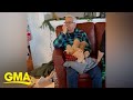 Grandpa moved to tears after receiving teddy bear with voice recording of late wife