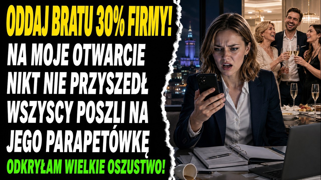 Stałam w pełnej sali, ściskając w dłoni telefon, na którym wyświetlała się transmisja na żywo z mojej własnej parapetówki. Moja rodzina świętowała tam bez mnie, podczas gdy ja otwierałam wymarzoną...