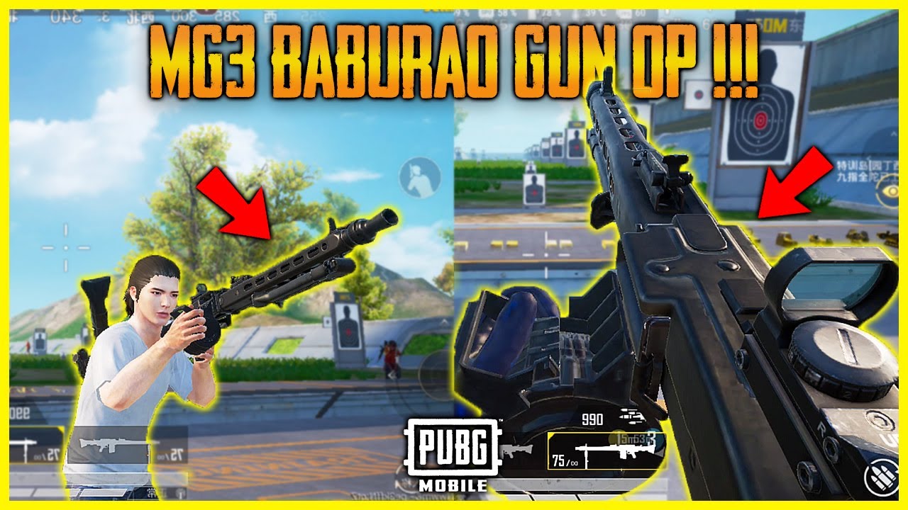 PUBG MOBILE MG3 GAMEPLAY | THE ULTIMATE BABURAO GUN - MG3 NEW SUPPLY DROP WEAPON | 990 RPM !! 😲😍🔥