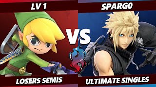 Celebrity Kowloon Kagaribi LOSERS SEMIS - Lv.1 (Toon Link) Vs. Spargo (Cloud) Smash Ultimate - SSBU Wealth